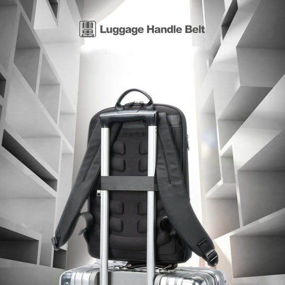 Bopai First-Layer Cowhide Business Commuter Water-resistant And Lightweight Laptop Backpack, Color: Flagship