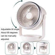 Air Circulating Fan USB Charging Desktop Quiet Fan(White)