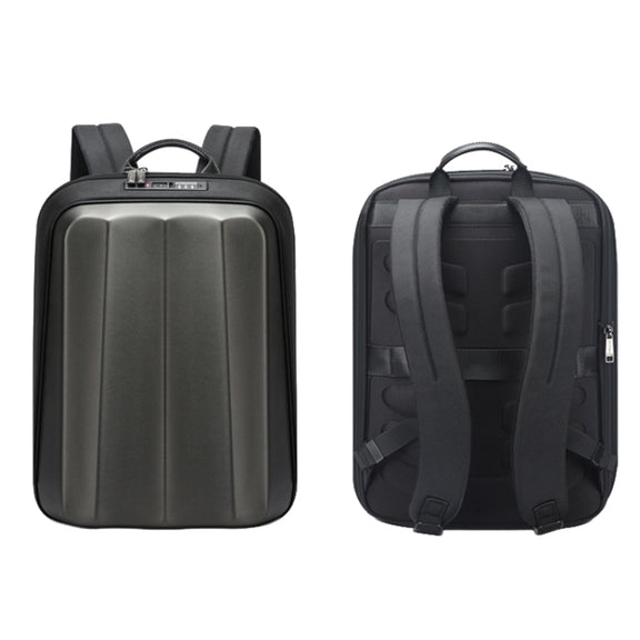 Bopai 61-122579 Large Capacity Hard Shell Password Lock Water-resistant Business Laptop Backpack(Grey)