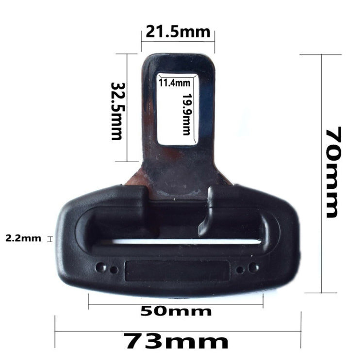 Car Seat Belt 2.1 Curved Lock Tongue Male Buckle Accessories(Black)