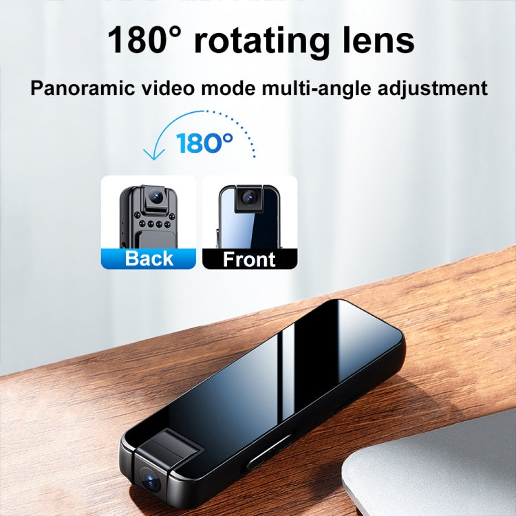 Mrobo D6 1080P Rotating Camera Night Vision Video Recorder With Back Clip, Size: 16 GB(Black)