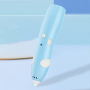 USB Charging Low-Temperature Wireless Graffiti Printing Pen Set Children DIY 3D Painting Pen(Light Blue)