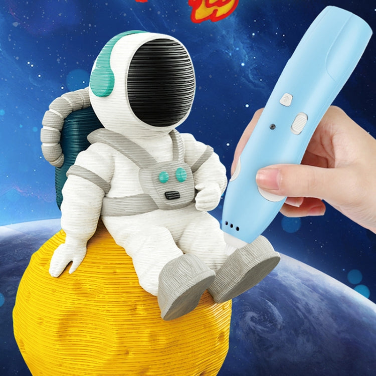 USB Charging Low-Temperature Wireless Graffiti Printing Pen Set Children DIY 3D Painting Pen(Blue)