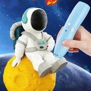 USB Charging Low-Temperature Wireless Graffiti Printing Pen Set Children DIY 3D Painting Pen(Blue)