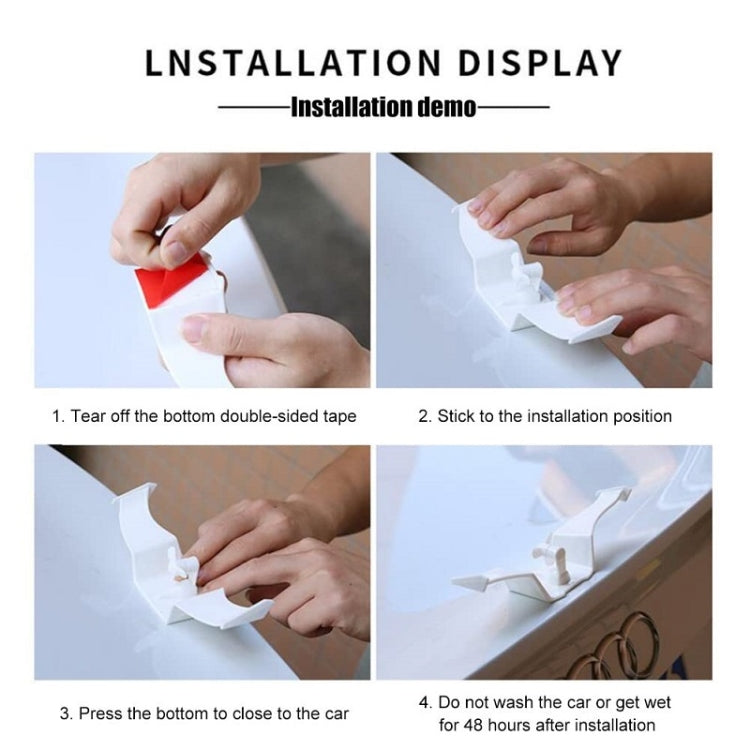 Car Mini Rear Wing Without Punching Decorative Stickers, Color: White Without Wind Leaves
