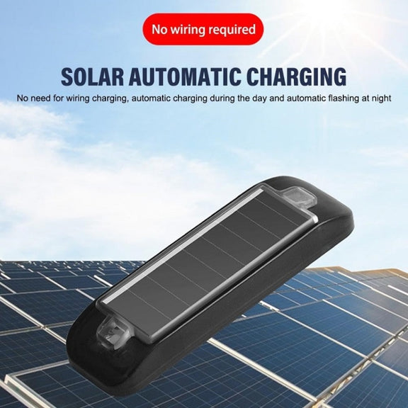 Solar Warning Light Anti-rear Collision LED Flashing Light(Symphony Vibration Sensor+Black)