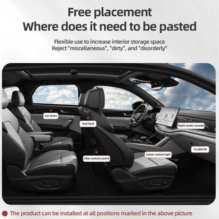 Adhesive Multifunctional Storage Bag for Car Center Console(Red)