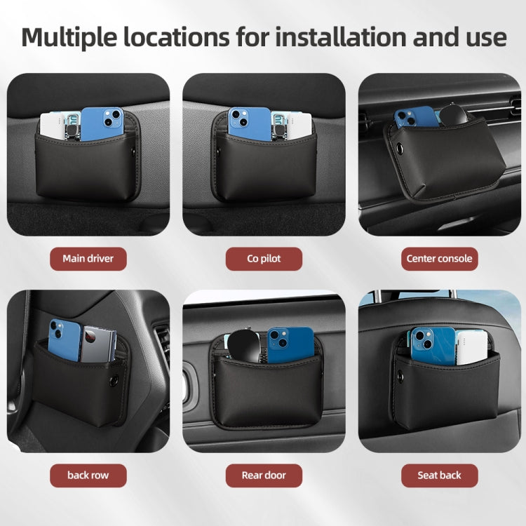Adhesive Multifunctional Storage Bag for Car Center Console(Red)