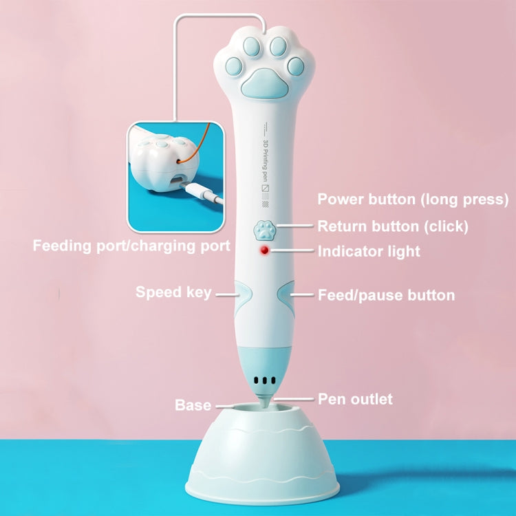 Cat Claw USB Charging Low Temperature 3D Printing Pen Children DIY Graffiti 3D Painting Pen(Sakura Pink)