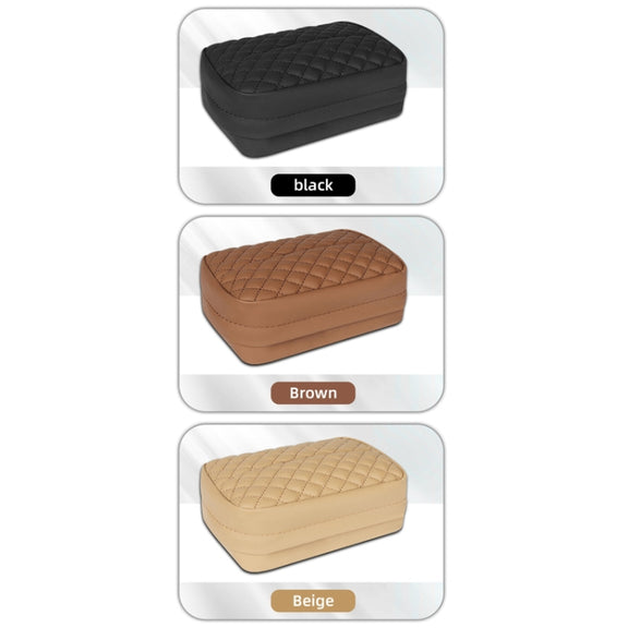 Car Sun Visor Armrest Box Back Hanging Tissue Box(Brown)