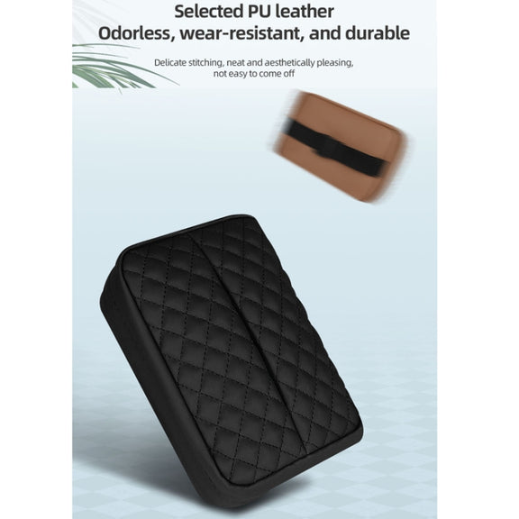 Car Sun Visor Armrest Box Back Hanging Tissue Box(Brown)