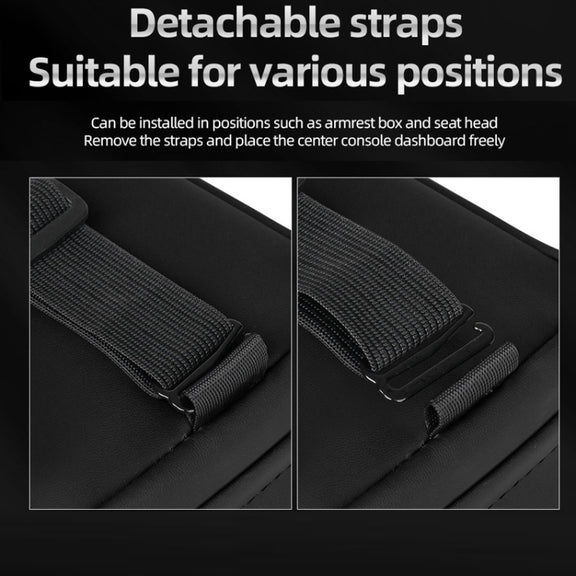 Car Sun Visor Armrest Box Back Hanging Tissue Box(Brown)