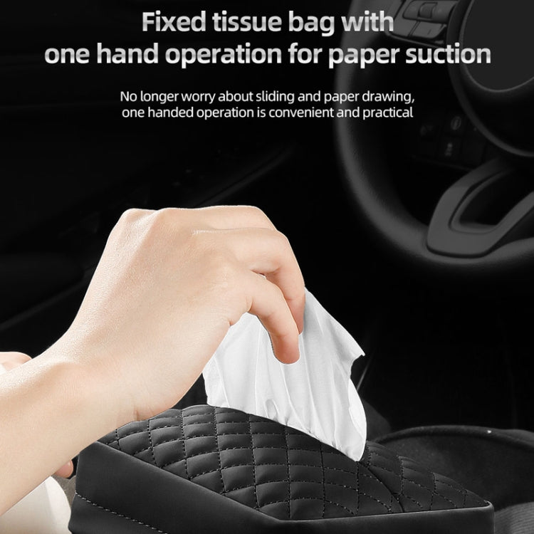 Car Sun Visor Armrest Box Back Hanging Tissue Box(Black)