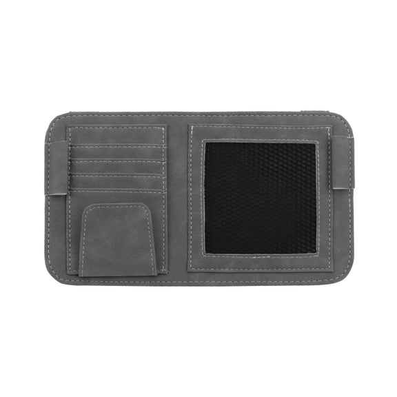 Car Sun Visor Bill Holder Glasses Clip Storage Bag(Grey)
