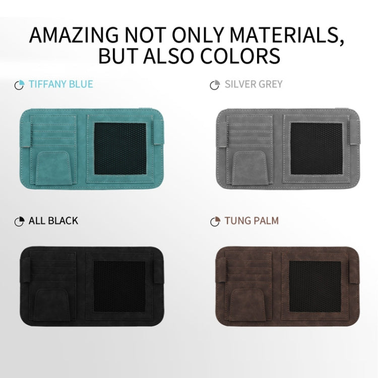 Car Sun Visor Bill Holder Glasses Clip Storage Bag(Grey)