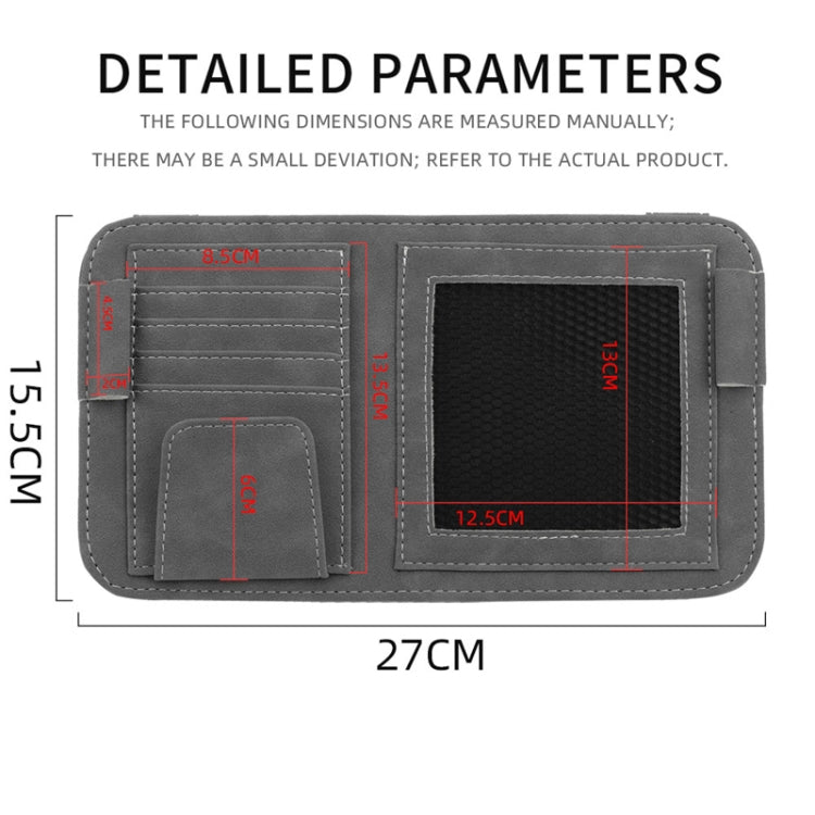 Car Sun Visor Bill Holder Glasses Clip Storage Bag(Grey)