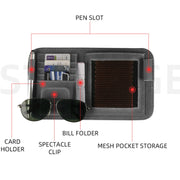 Car Sun Visor Bill Holder Glasses Clip Storage Bag(Grey)