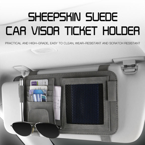 Car Sun Visor Bill Holder Glasses Clip Storage Bag(Black)