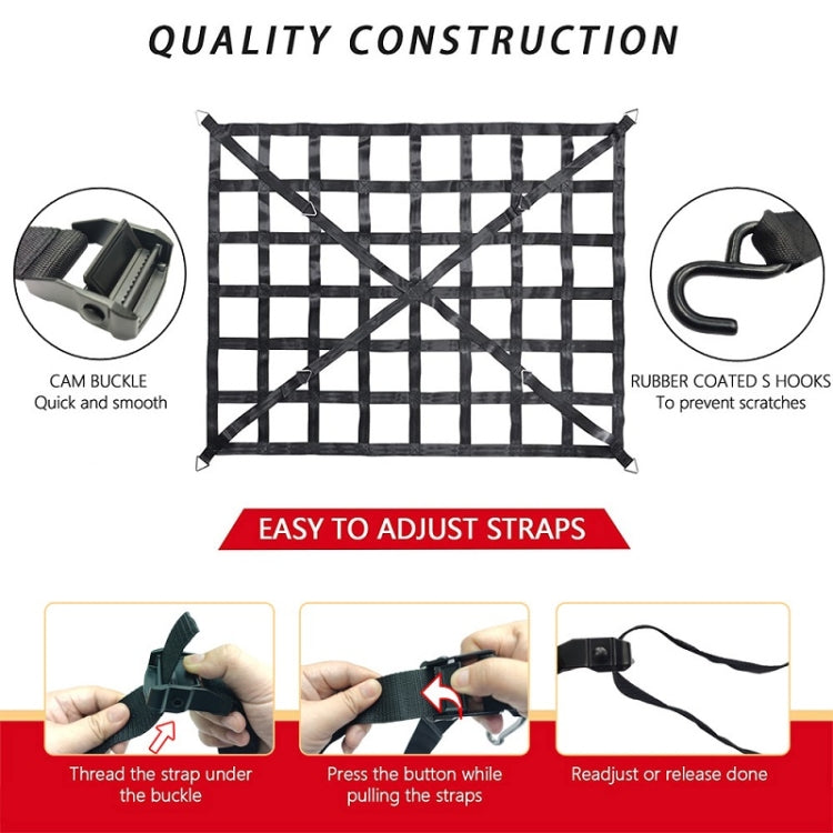 167x127cm Truck Bed Cargo Net Pickup Bed Netting Strap