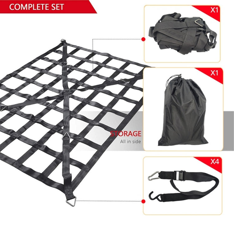 127x106cm Truck Bed Cargo Net Pickup Bed Netting Strap