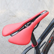 TOSEEK Mountain Bike Saddle Road Bicycle Seat Accessories, Color: Black Red
