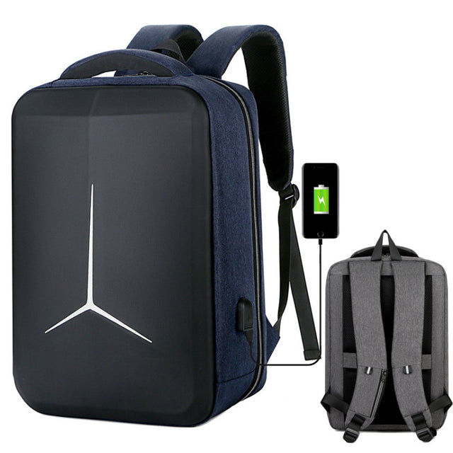 15 inch Multifunctional Water-resistant Business Sports Laptop Backpack with USB Port(Navy Blue)