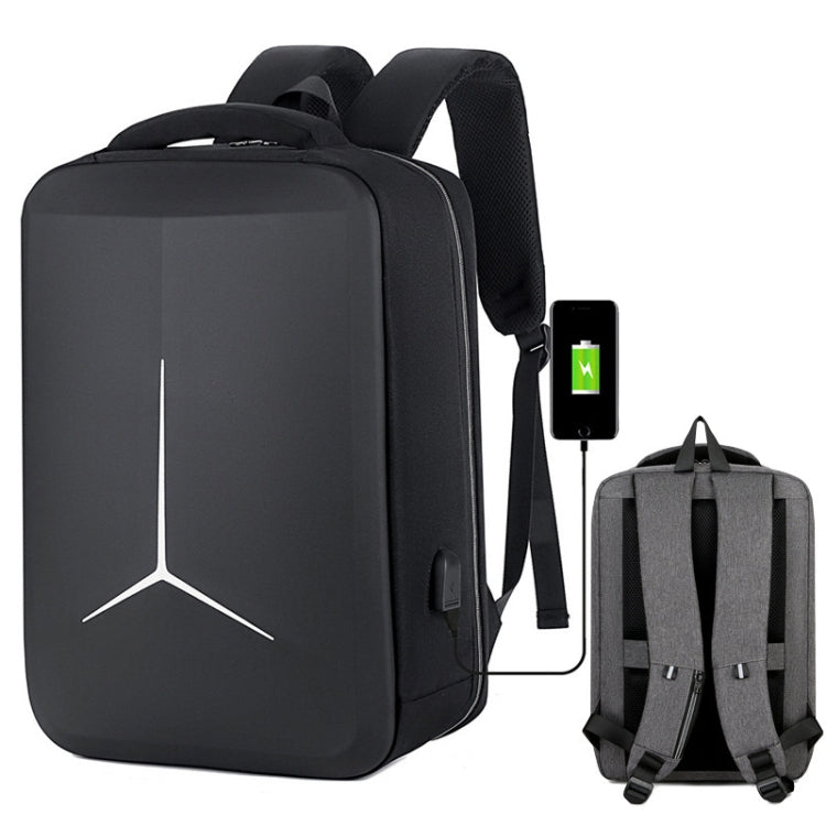 17 inch Multifunctional Water-resistant Business Sports Laptop Backpack with USB Port(Black)