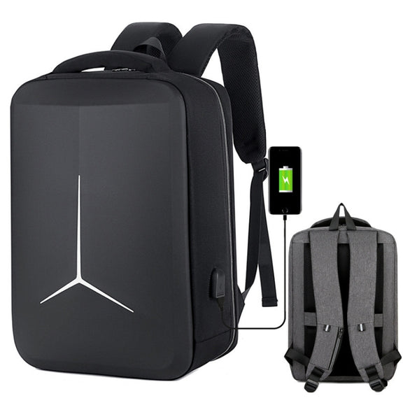 17 inch Multifunctional Water-resistant Business Sports Laptop Backpack with USB Port(Black)