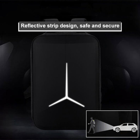 15 inch Multifunctional Water-resistant Business Sports Laptop Backpack with USB Port(Black)