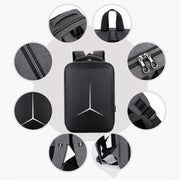 15 inch Multifunctional Water-resistant Business Sports Laptop Backpack with USB Port(Black)