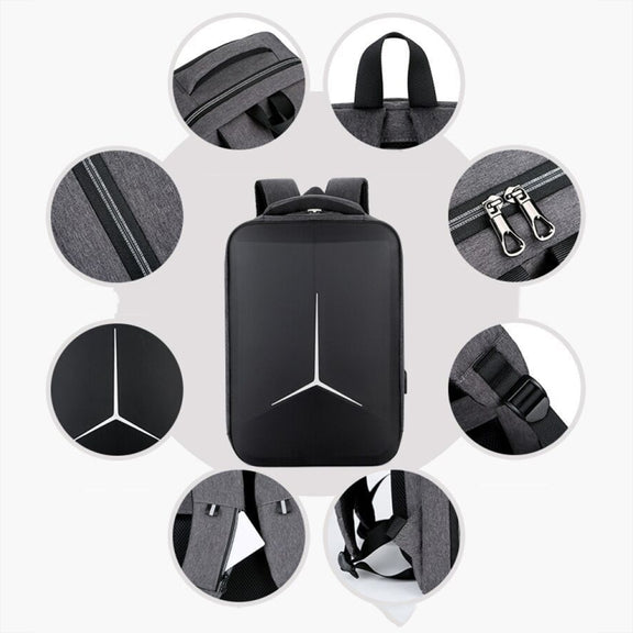 17 inch Multifunctional Water-resistant Business Sports Laptop Backpack with USB Port(Black)