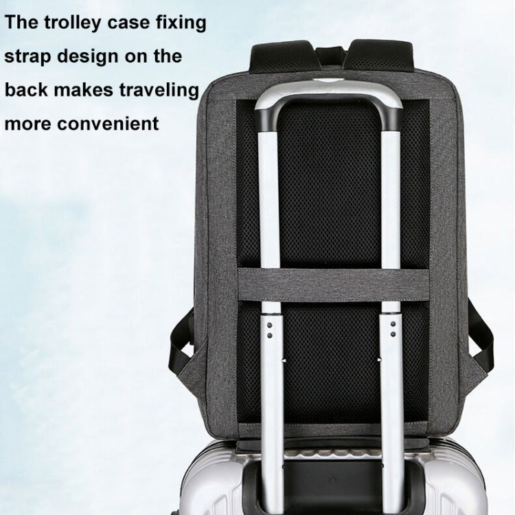15 inch Multifunctional Water-resistant Business Sports Laptop Backpack with USB Port(Black)