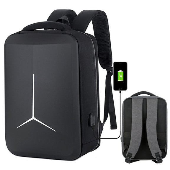 15 inch Large-Capacity Water-resistant Business Commuter Laptop Backpack with USB Port(Simplified Black)