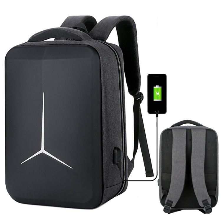 15 inch Large-Capacity Water-resistant Business Commuter Laptop Backpack with USB Port(Simplified Gray)