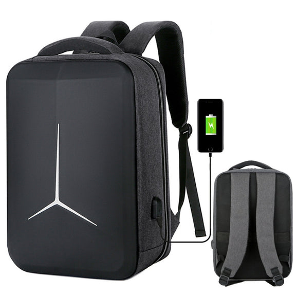 15 inch Large-Capacity Water-resistant Business Commuter Laptop Backpack with USB Port(Simplified Gray)