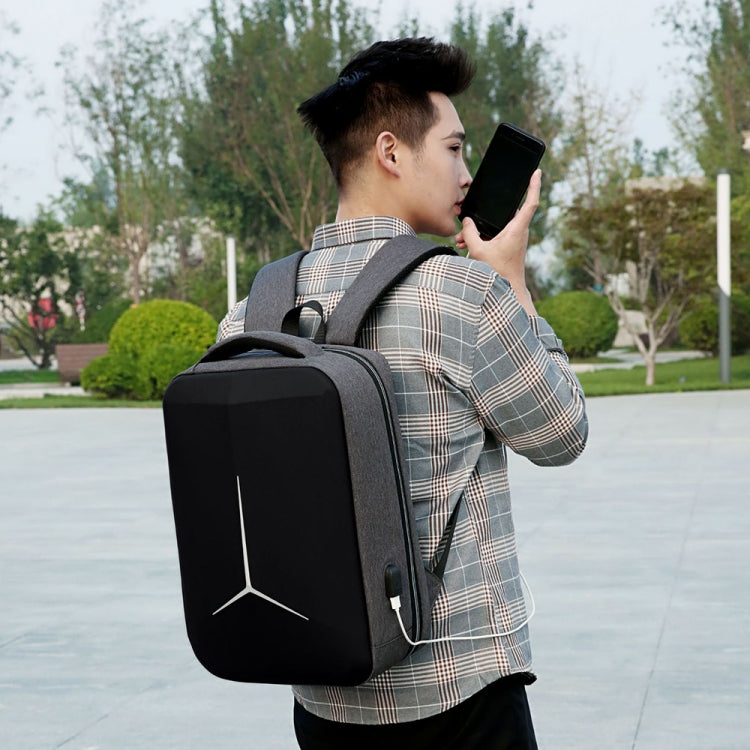 15 inch Large-Capacity Water-resistant Business Commuter Laptop Backpack with USB Port(Simplified Blue)