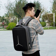 15 inch Large-Capacity Water-resistant Business Commuter Laptop Backpack with USB Port(Simplified Blue)