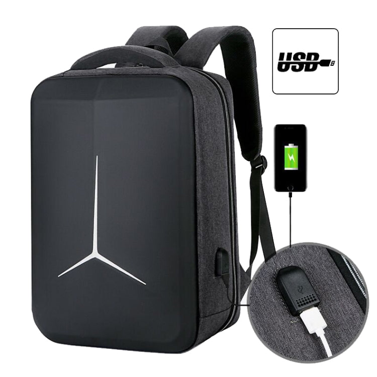 15 inch Large-Capacity Water-resistant Business Commuter Laptop Backpack with USB Port(Simplified Blue)