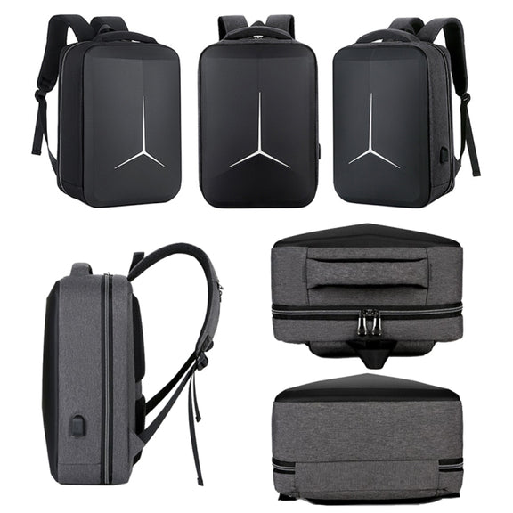 15 inch Large-Capacity Water-resistant Business Commuter Laptop Backpack with USB Port(Simplified Blue)