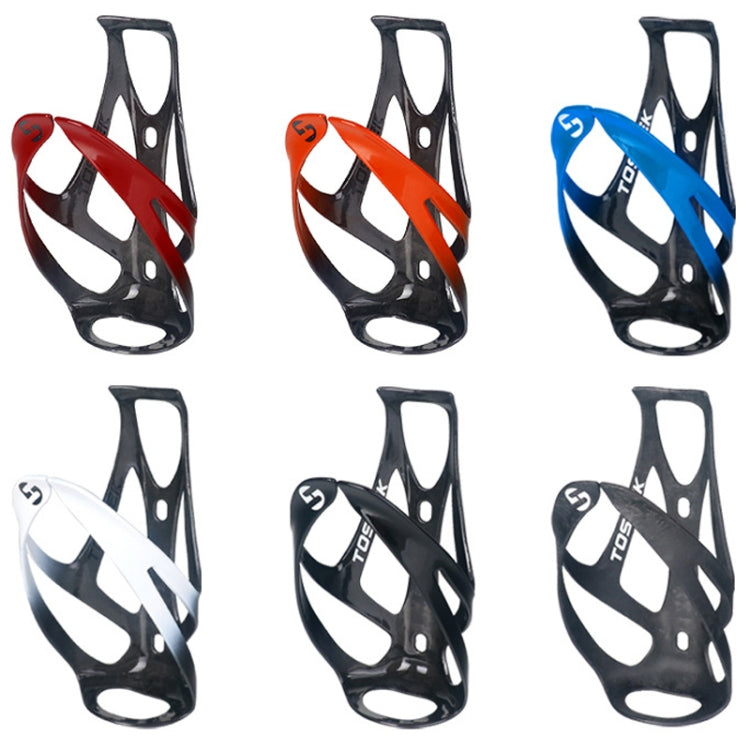 TOSEEK Outdoor Cycling Carbon Fiber Open Water Bottle Cage, Color: Red Glossy