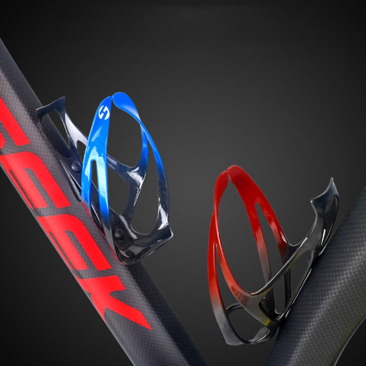 TOSEEK Outdoor Cycling Carbon Fiber Open Water Bottle Cage, Color: White Glossy