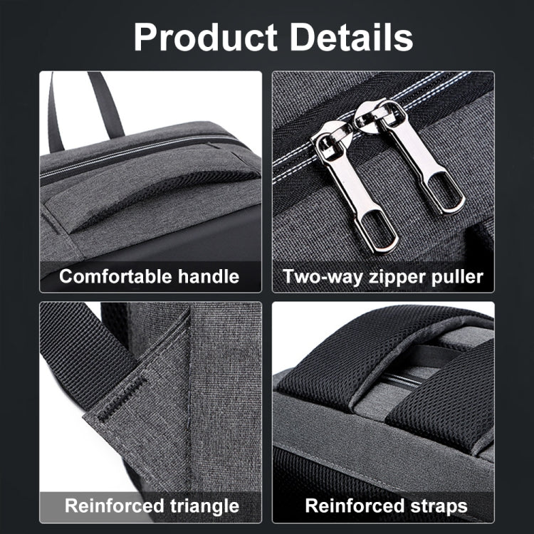 16 inch Large Capacity Password Lock Anti-Theft Laptop Backpack With USB Port(Dark Gray)