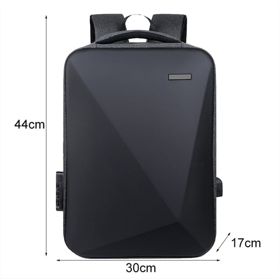 16 inch Large Capacity Password Lock Anti-Theft Laptop Backpack With USB Port(Black)
