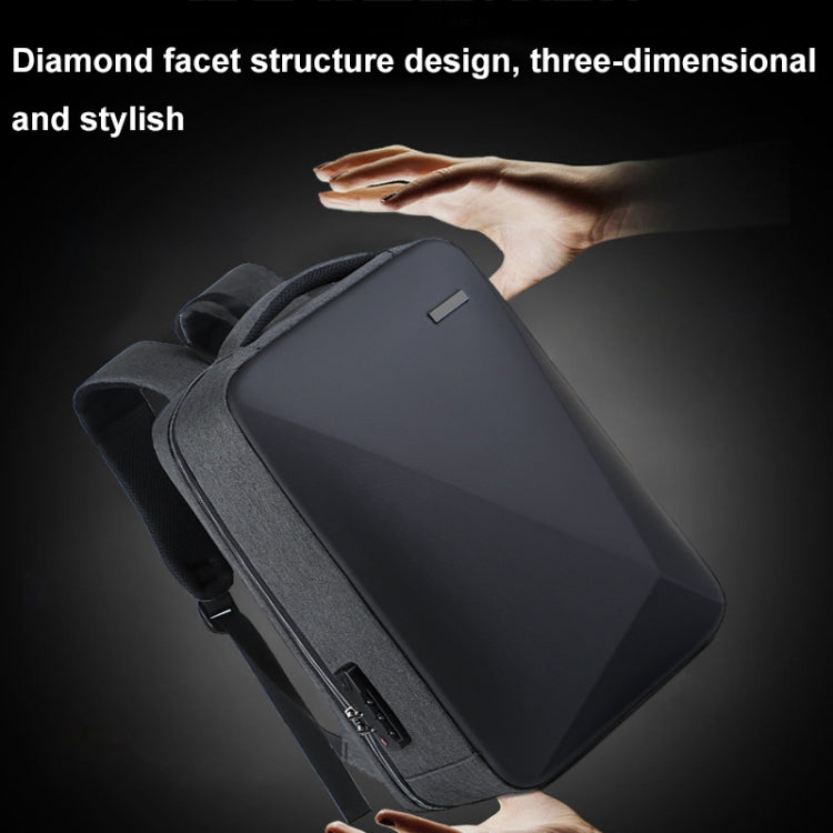 16 inch Large Capacity Password Lock Anti-Theft Laptop Backpack With USB Port(Dark Gray)
