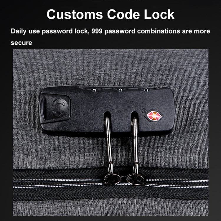 16 inch Large Capacity Password Lock Anti-Theft Laptop Backpack With USB Port(Dark Gray)