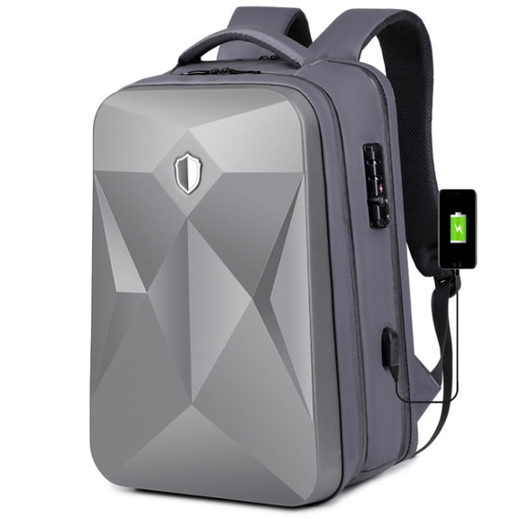 17 inch Password Lock Large Capacity Water-resistant Laptop Backpack with USB Port(Dark Gray)