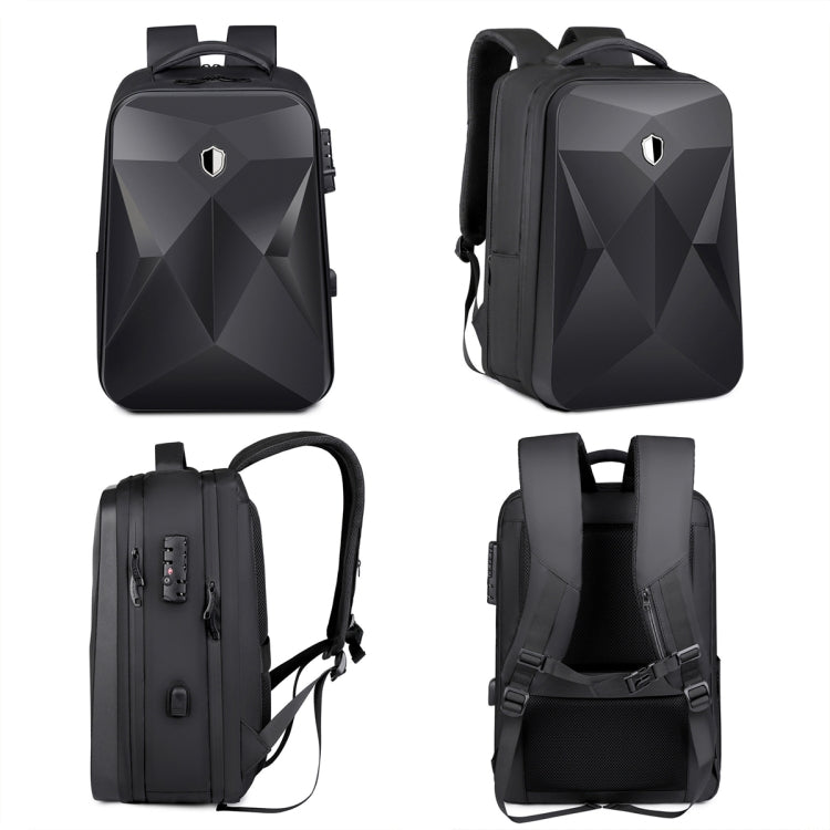 17 inch Password Lock Large Capacity Water-resistant Laptop Backpack with USB Port(Dark Gray)