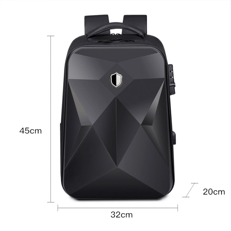 17 inch Password Lock Large Capacity Water-resistant Laptop Backpack with USB Port(Dark Gray)