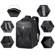 17 inch Password Lock Large Capacity Water-resistant Laptop Backpack with USB Port(Dark Gray)