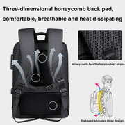 17 inch Password Lock Large Capacity Water-resistant Laptop Backpack with USB Port(Dark Gray)